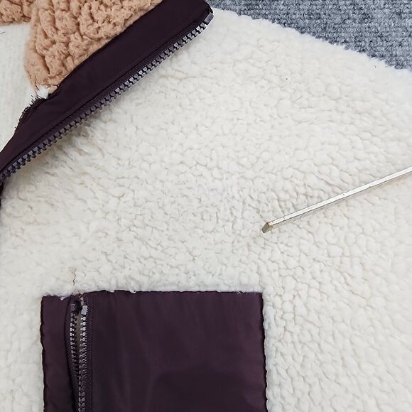 Lou Grey Jacket Womens Large Colorblock Cozy Up 1/4 Zip Sherpa Fleece Pullover - Picture 12 of 16